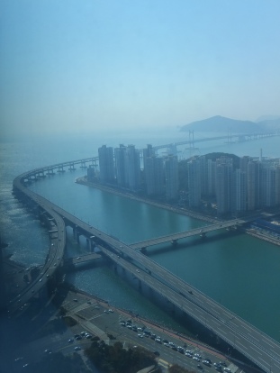 View from Centum Guesthouse, Centum City, Busan.